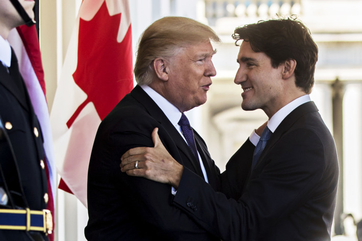 Canadian Prime Minister Justin Trudeau with trump