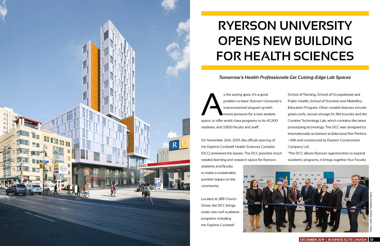 Ryerson University Opens New Building for Health Sciences