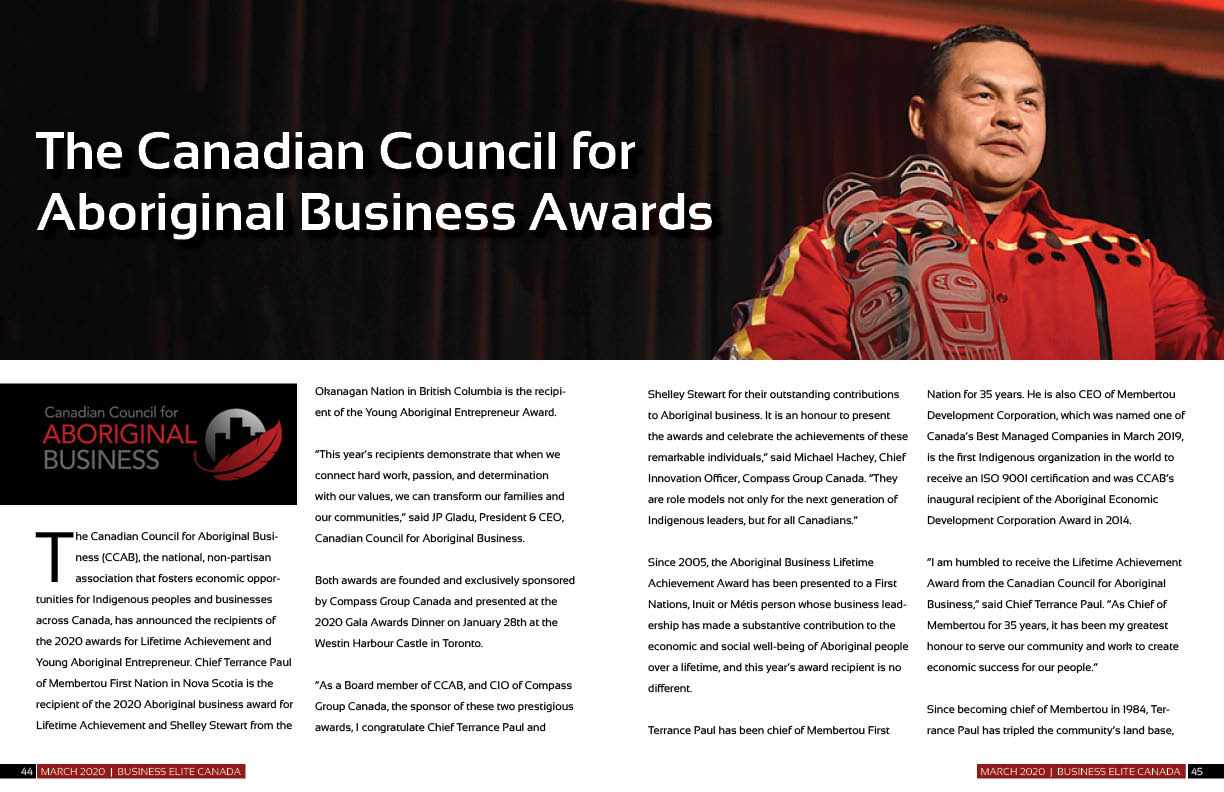 The Canadian Council for Aboriginal Business Awards