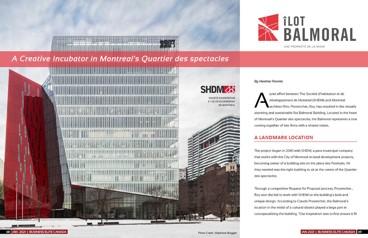 Société d’habitation et de développement de Montréal (SHDM) - Îlot Balmoral Project