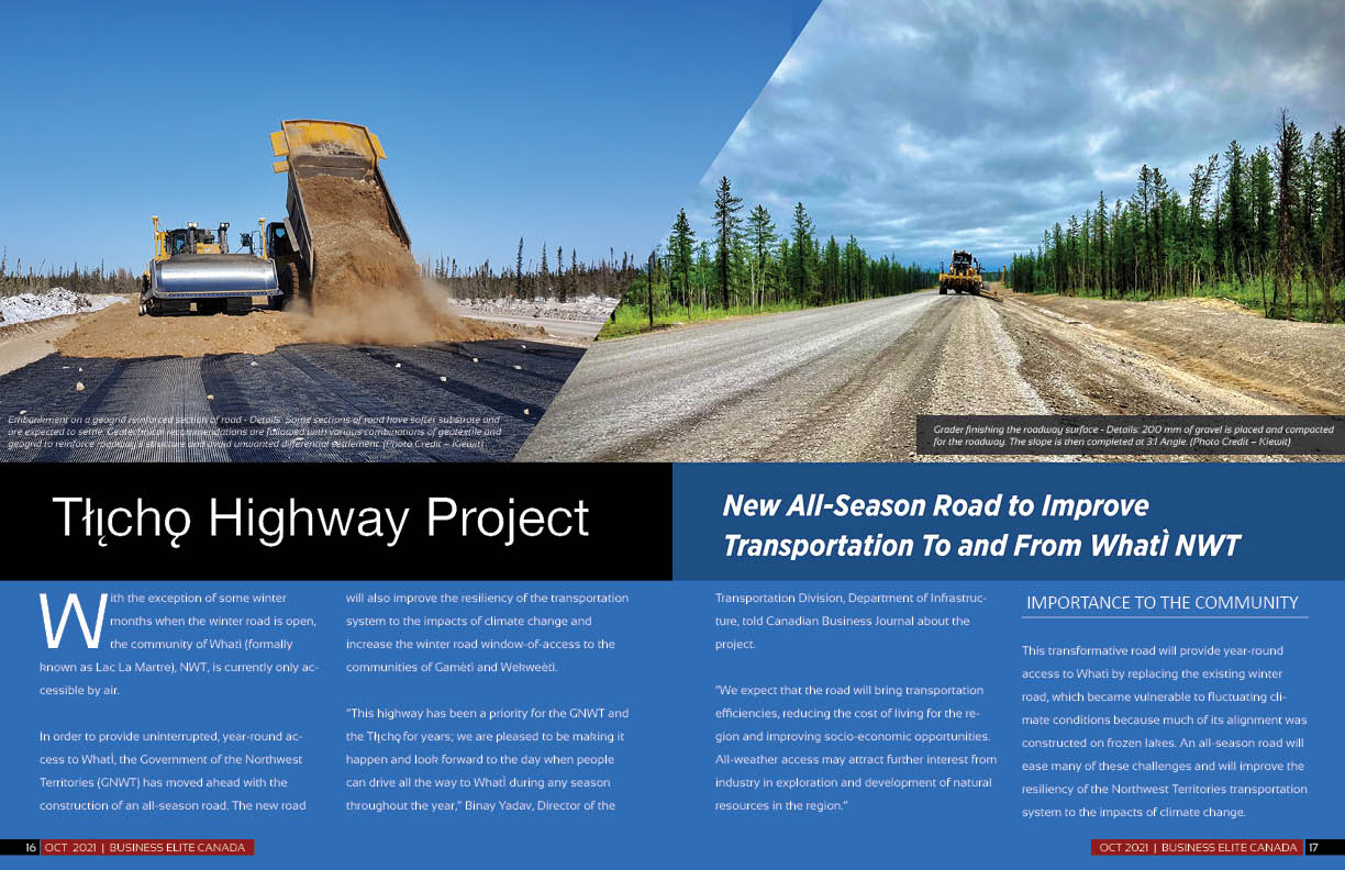 Tłı˛cho˛ Highway project