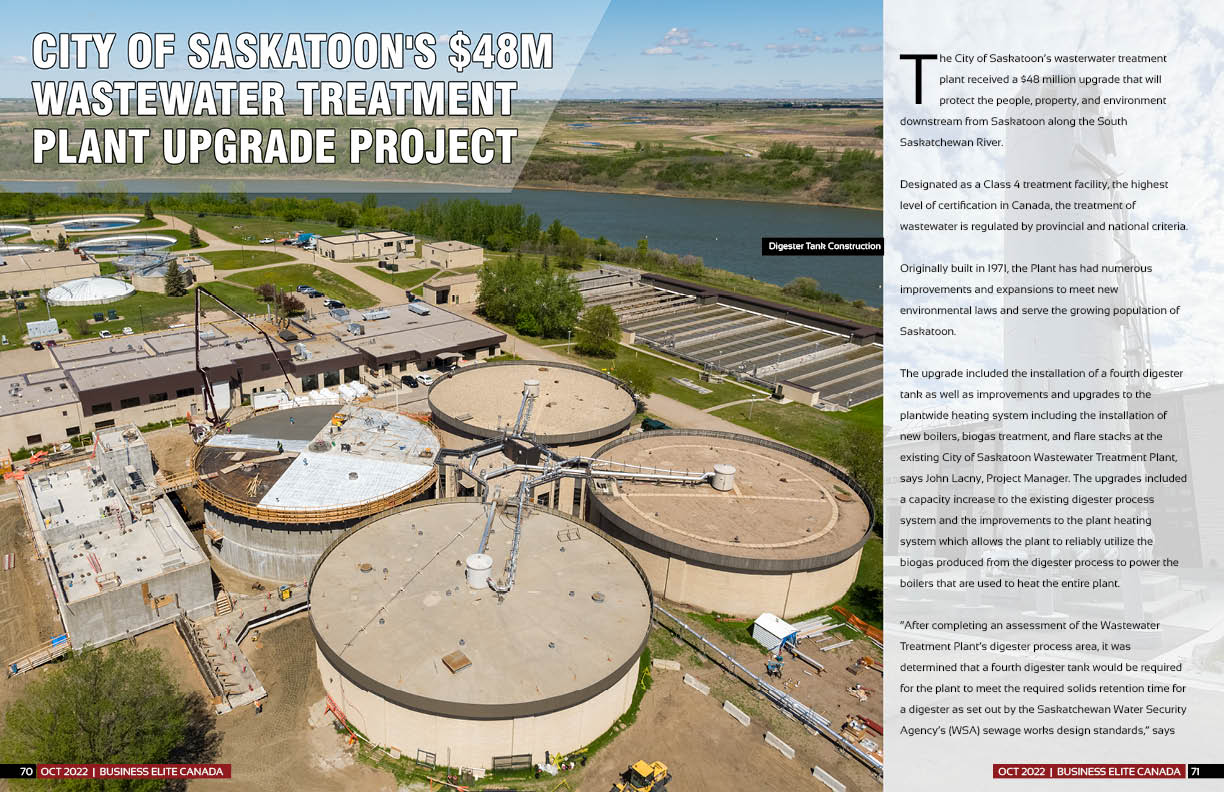 City of Saskatoon’s $48M Wastewater Treatment Plant Upgrade Project